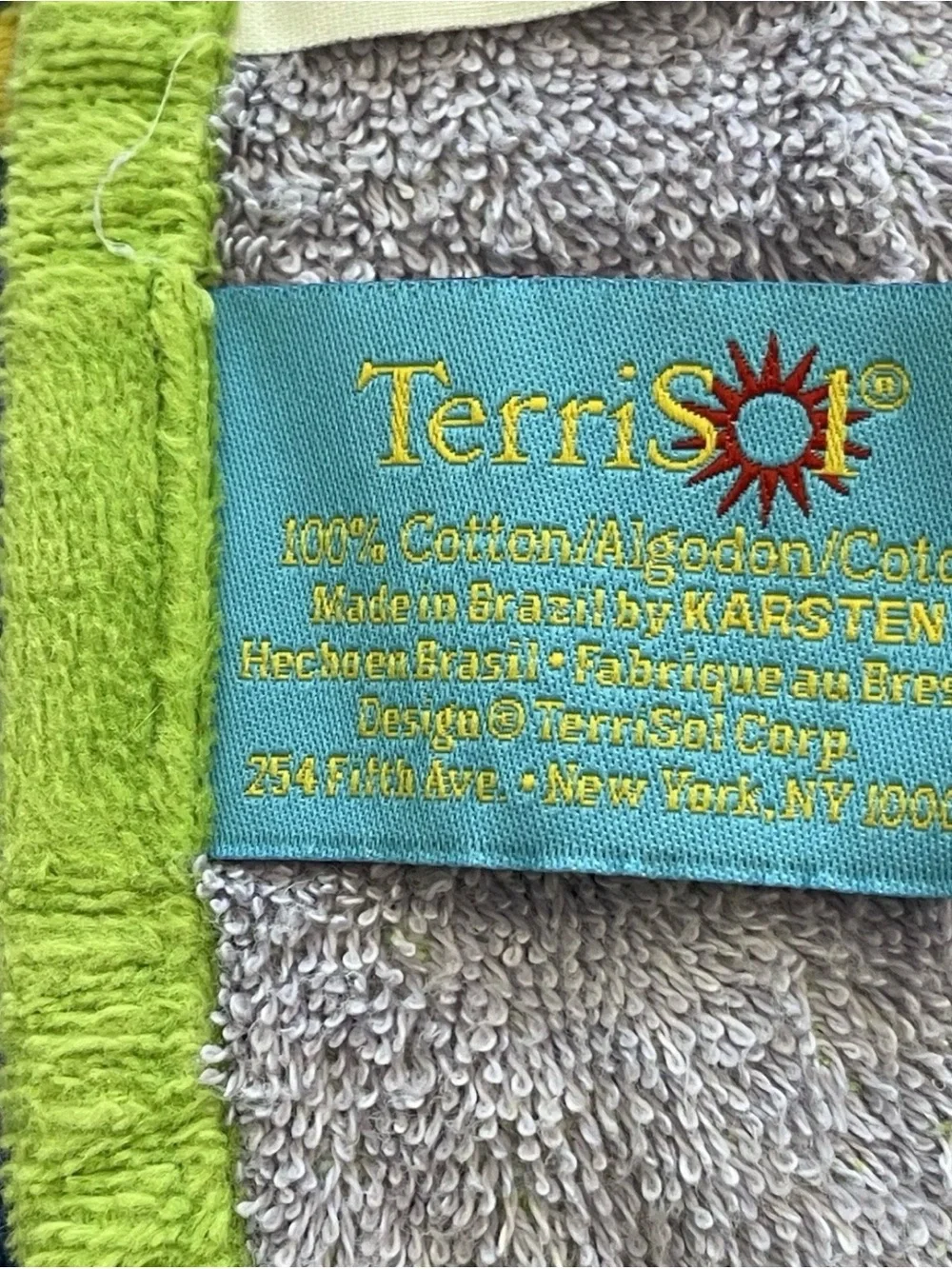 VGT Terrisol Giant Beach Towel Blanket Nautical Fish Purple Green 66” x 66” HTF